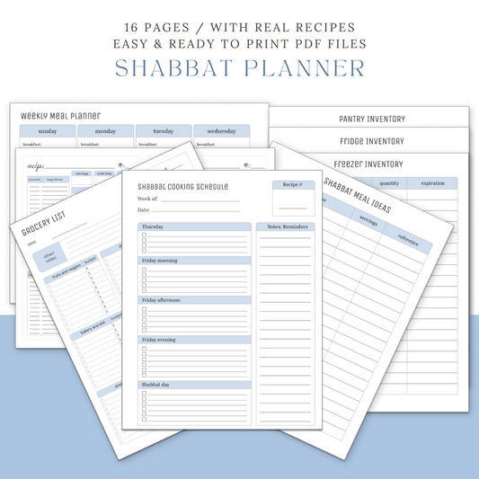 Printable Shabbat Planner (Digital) - Scribbles & Scriptures