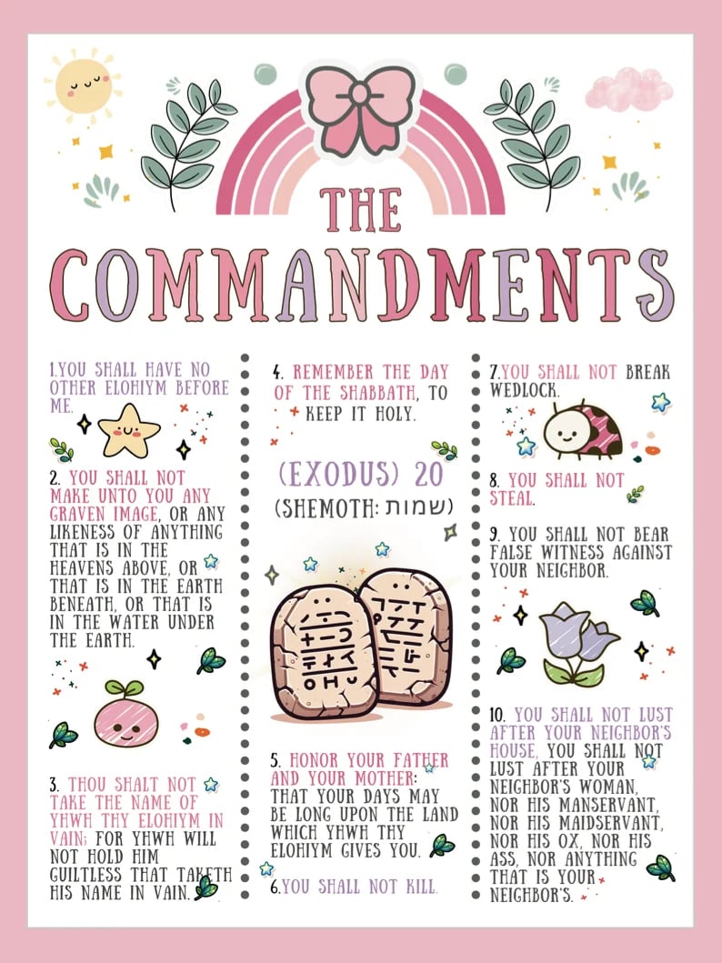 The Commandments (Pink) – Printable Poster (Digital Download) - GUbqZg