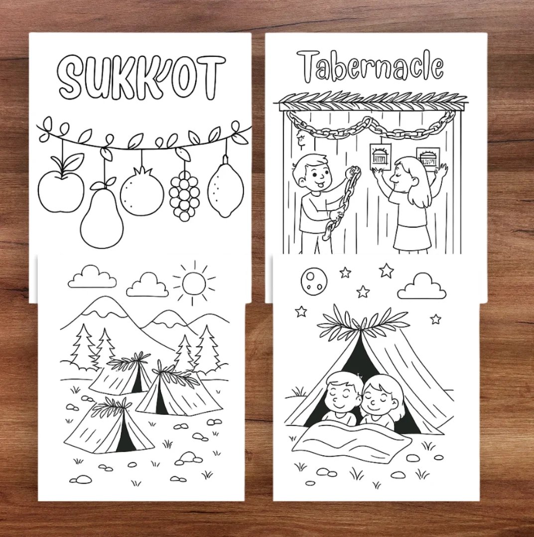 10 Sukkot Coloring Pages for Kids and Families (Digital) - TlUEMw
