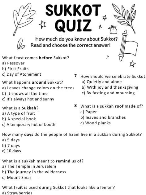 Sukkot Activity Bundle (Printable) - 3htE0A