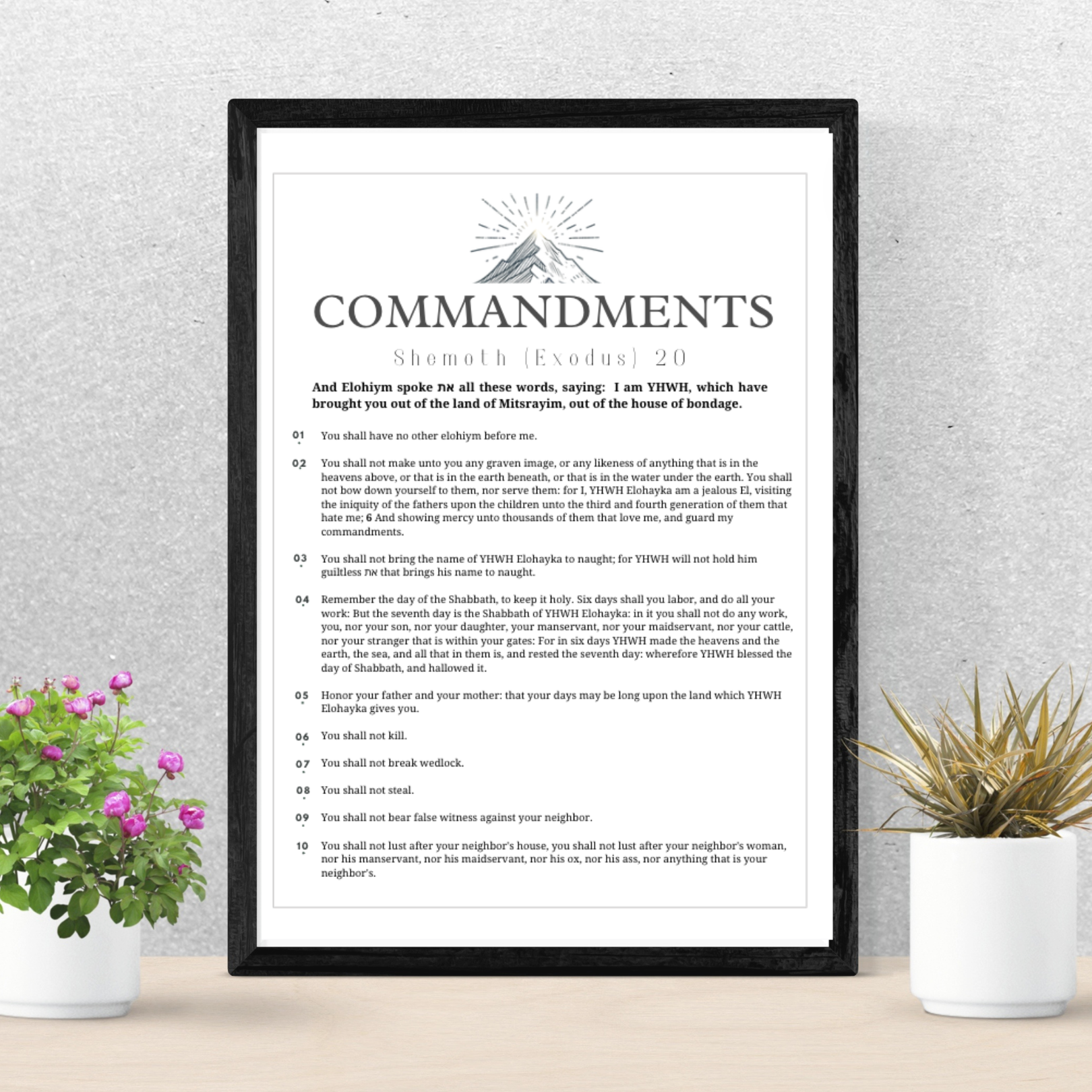 Ten Commandments Poster - Scribbles & Scriptures