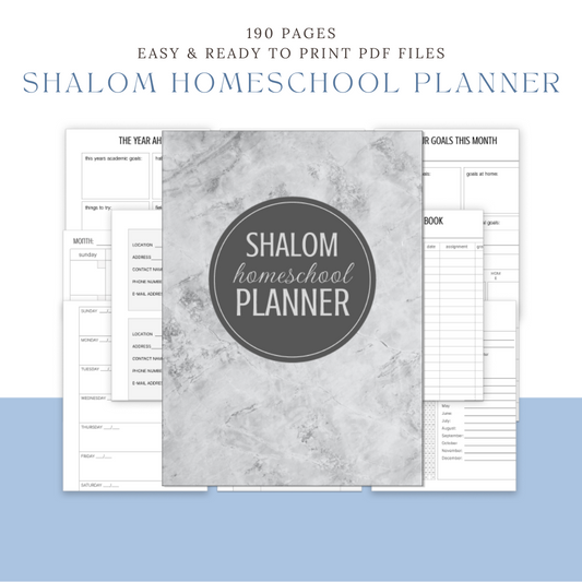 Printable Shalom Homeschool Planner - Scribbles & Scriptures